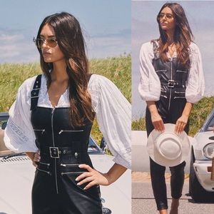 WeWoreWhat Vegan Leather Overalls